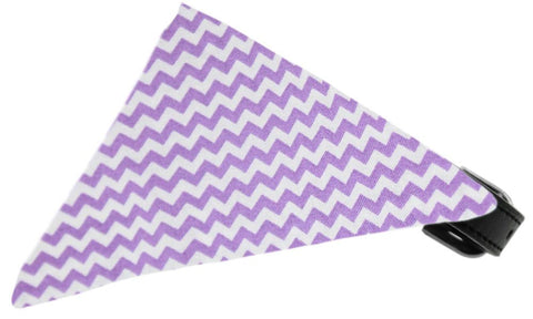 Lavender Chevron Bandana Pet Collar Black Size 20