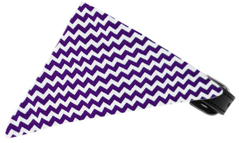 Purple Chevron Bandana Pet Collar Black Size 14