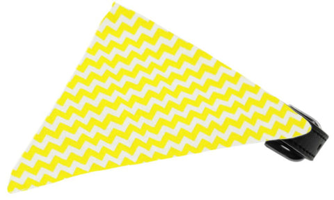 Yellow Chevron Bandana Pet Collar Black Size 10