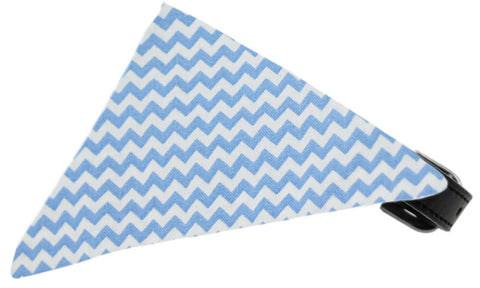 Baby Blue Chevron Bandana Pet Collar Black Size 20