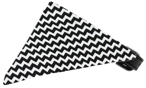 Black Chevron Bandana Pet Collar Black Size 12