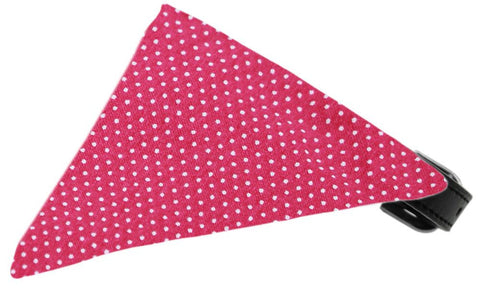 Bright Pink Swiss Dots Bandana Pet Collar Black Size 10