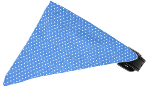 Baby Blue Swiss Dots Bandana Pet Collar Black Size 12