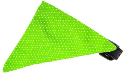 Lime Green Swiss Dots Bandana Pet Collar Black Size 20