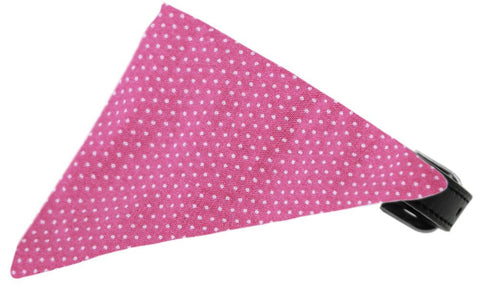 Bubblegum Pink Swiss Dots Bandana Pet Collar Black Size 12