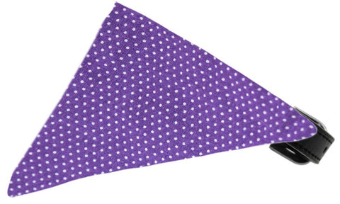 Purple Swiss Dots Bandana Pet Collar Black Size 10