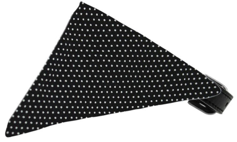 Black Swiss Dots Bandana Pet Collar Black Size 16