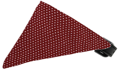 Maroon Swiss Dots Bandana Pet Collar Black Size 10