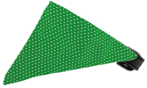 Emerald Green Swiss Dots Bandana Pet Collar Black Size 20