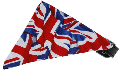 Union Jack(British) Flag Bandana Pet Collar Black Size 12