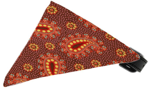 Autumn Pretty Paisley Bandana Pet Collar Black Size 14