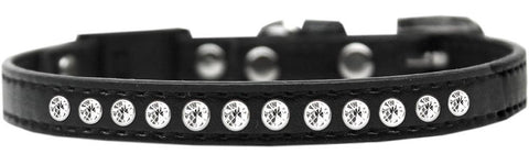 Clear Jewel Breakaway Cat Collar Black Size 12