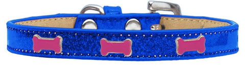 Pink Bone Widget Dog Collar Blue Ice Cream Size 20