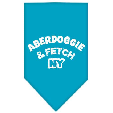 Aberdoggie NY Screen Print Bandana Turquoise Small