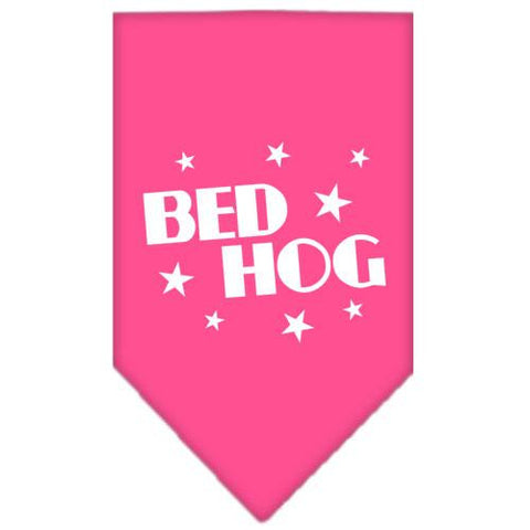 Bed Hog Screen Print Bandana Bright Pink Small