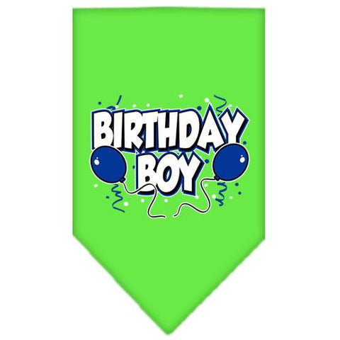 Birthday Boy Screen Print Bandana Lime Green Small