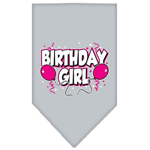 Birthday girl Screen Print Bandana Grey Large