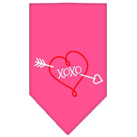 XOXO Screen Print Bandana Bright Pink Large