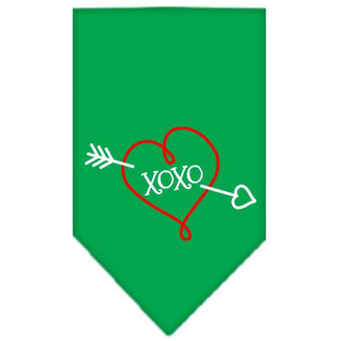 XOXO Screen Print Bandana Emerald Green Large