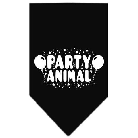 Party Animal Screen Print Bandana Black Small