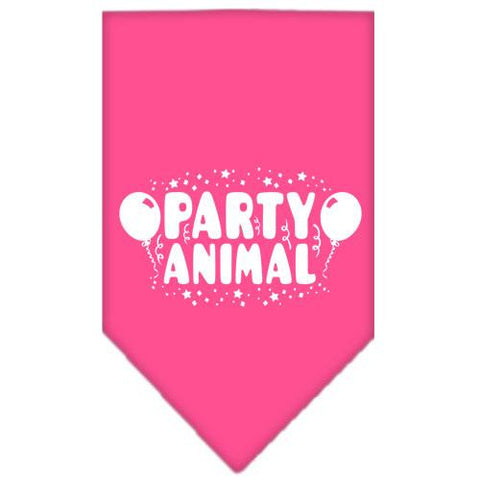 Party Animal Screen Print Bandana Bright Pink Small