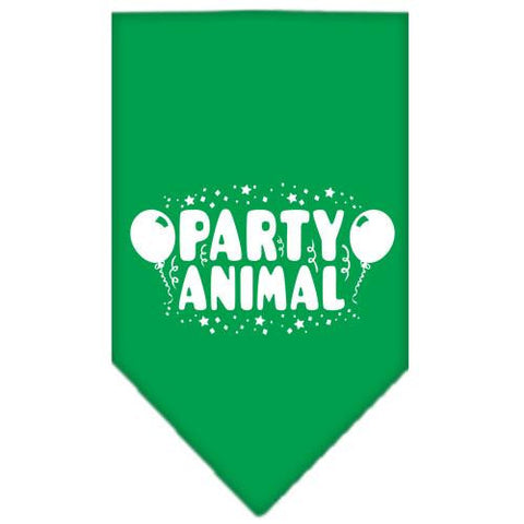 Party Animal Screen Print Bandana Emerald Green Small