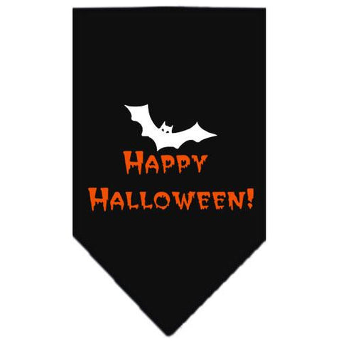 Happy Halloween Screen Print Bandana Black Large