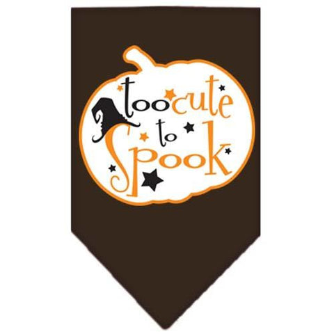 Too Cute to Spook Screen Print Bandana Brown Large