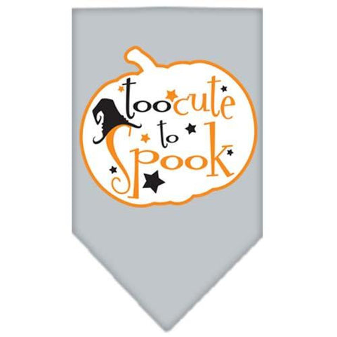 Too Cute to Spook Screen Print Bandana Grey Large