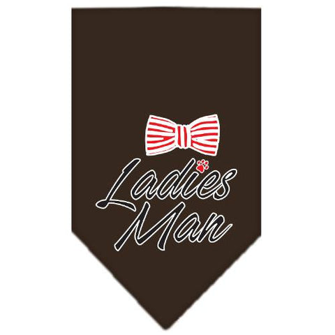 Ladies Man Screen Print Bandana Brown Large