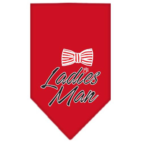 Ladies Man Screen Print Bandana Red Large