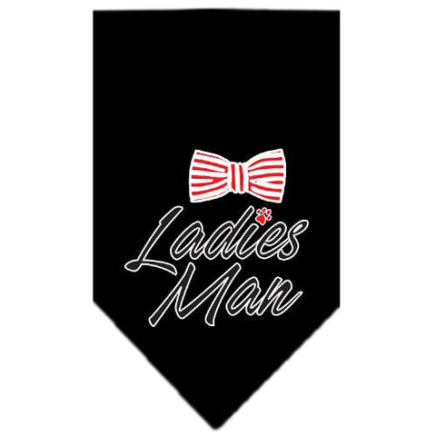 Ladies Man Screen Print Bandana Black Small