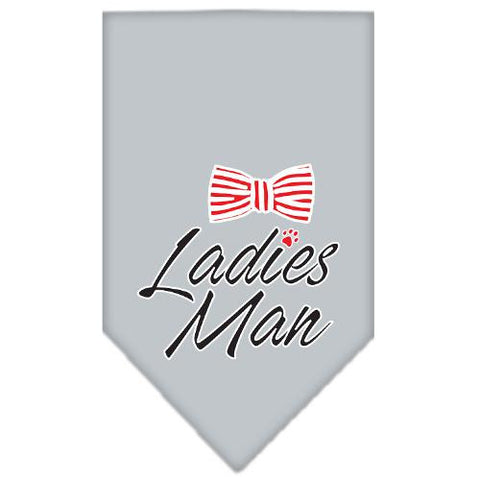 Ladies Man Screen Print Bandana Grey Small