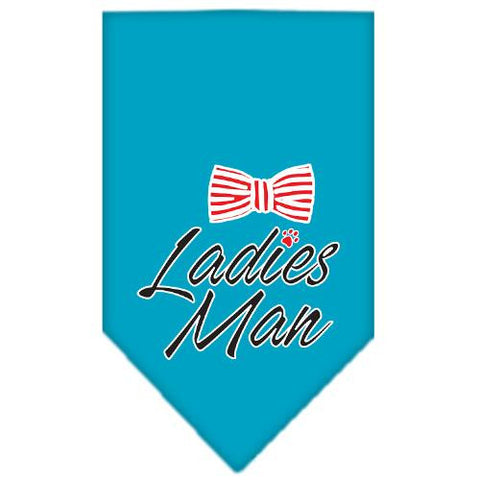 Ladies Man Screen Print Bandana Turquoise Small