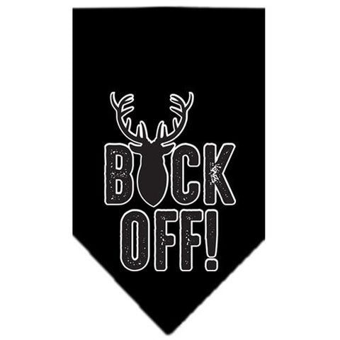 Buck Off Screen Print Bandana Black Large