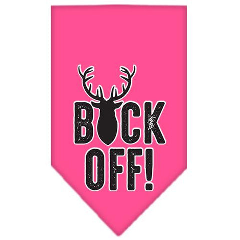 Buck Off Screen Print Bandana Bright Pink Large