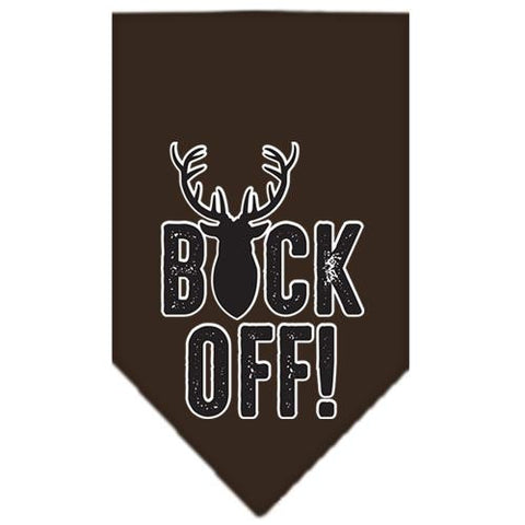 Buck Off Screen Print Bandana Brown Small