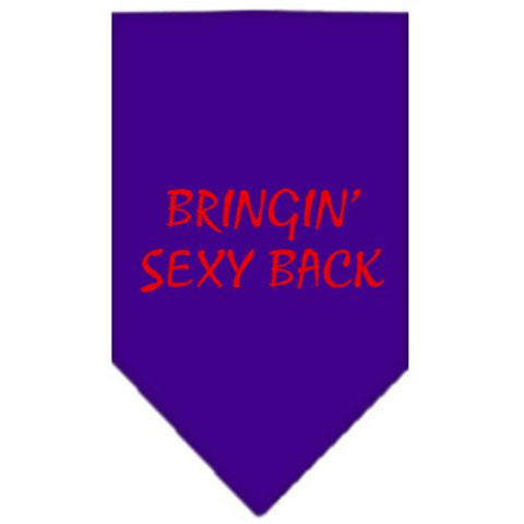 Bringin Sexy Back Screen Print Bandana Purple Small