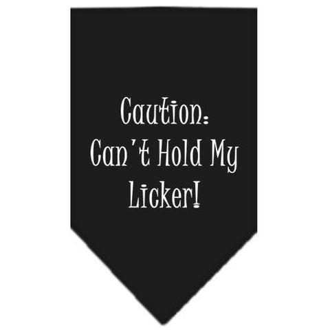 Can't Hold My Licker  Screen Print Bandana Black Large