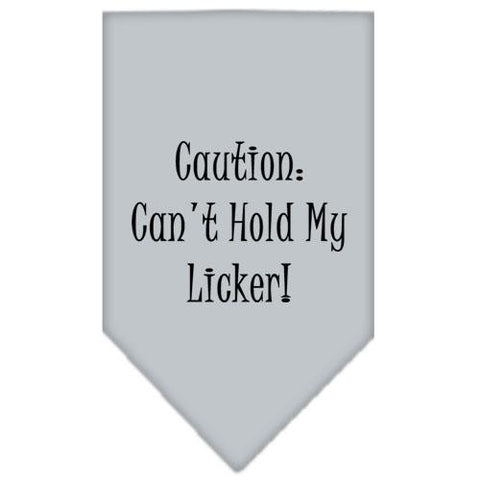 Can't Hold My Licker  Screen Print Bandana Grey Small