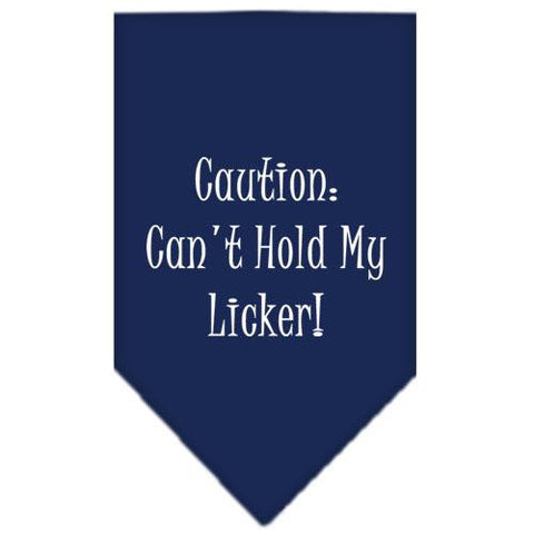 Can't Hold My Licker  Screen Print Bandana Navy Blue Small