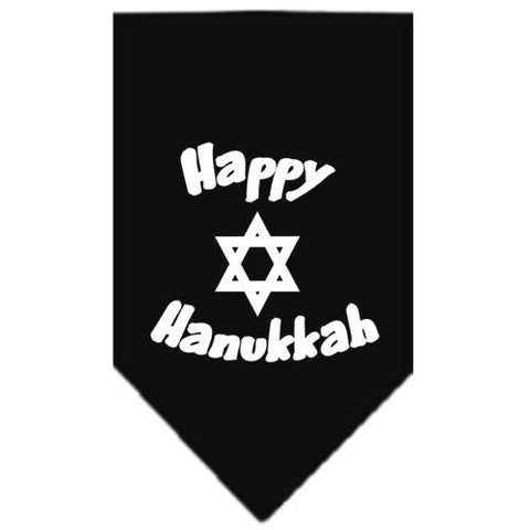 Happy Hanukkah Screen Print Bandana Black Small