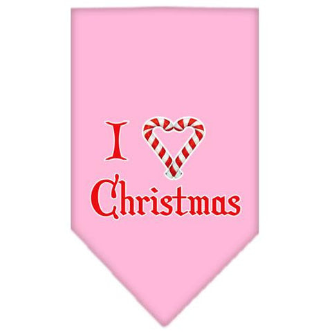 Heart Christmas Screen Print Bandana Light Pink Small