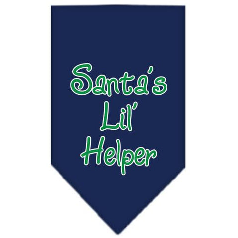 Santa Lil Helper Screen Print Bandana Navy Blue large