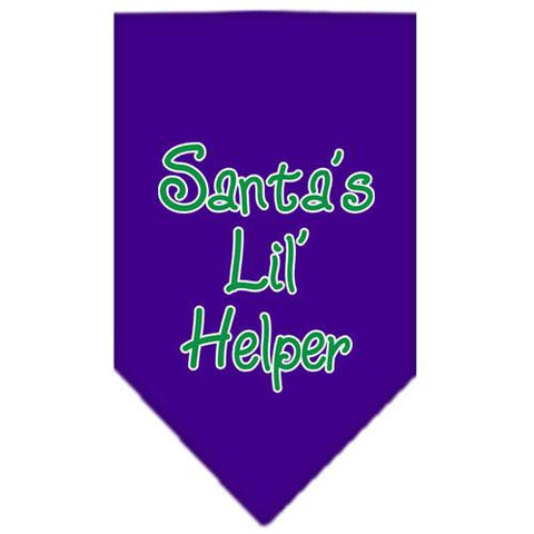 Santa Lil Helper Screen Print Bandana Purple Large