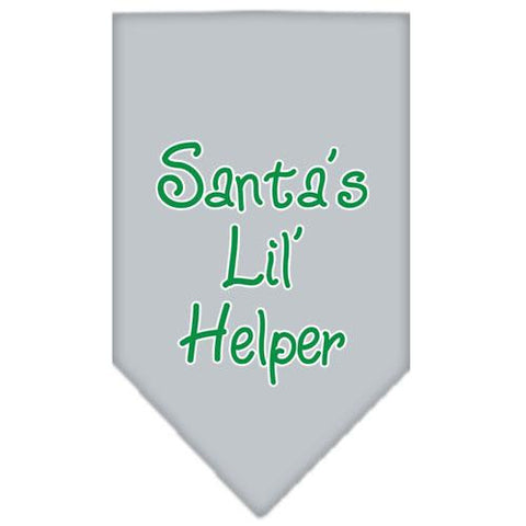 Santa Lil Helper Screen Print Bandana Grey Small