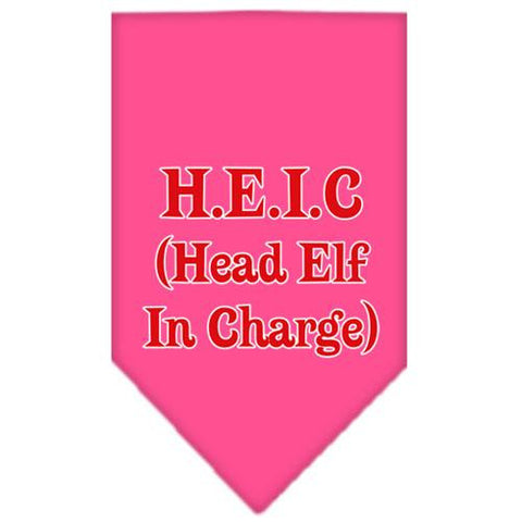 Head elf In Charge Screen Print Bandana Bright Pink Large