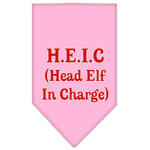 Head elf In Charge Screen Print Bandana Light Pink Large