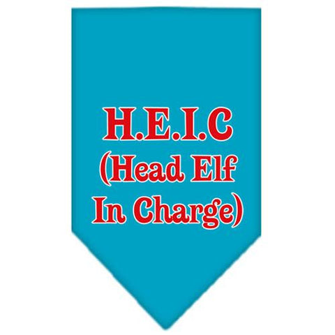 Head elf In Charge Screen Print Bandana Turquoise Large