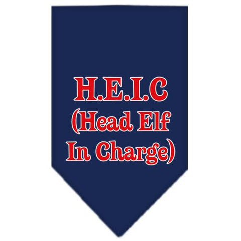 Head elf In Charge Screen Print Bandana Navy Blue Small